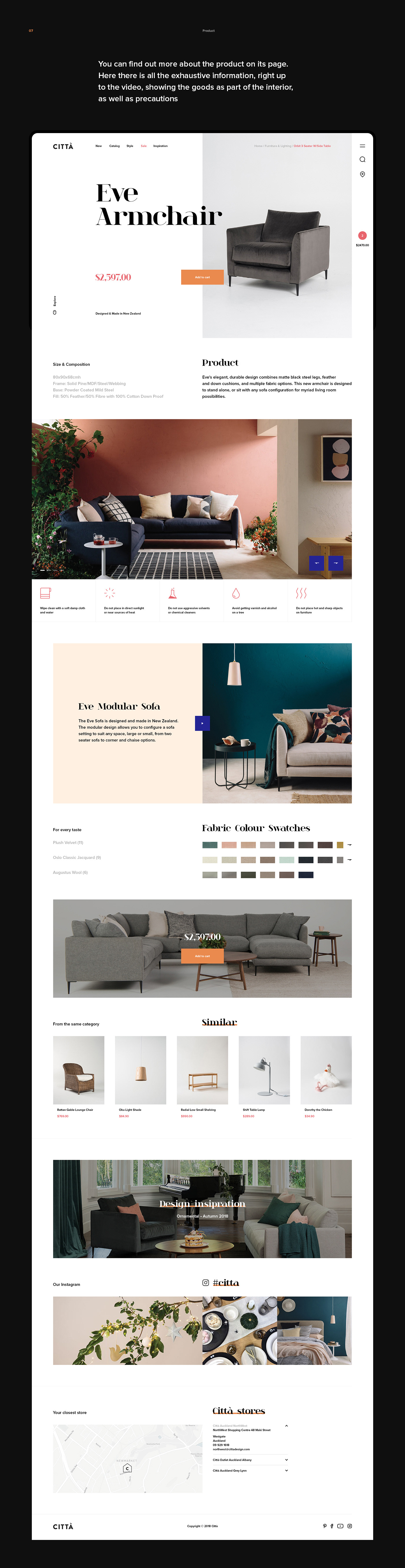 Web Design: Cittá - a furniture website concept