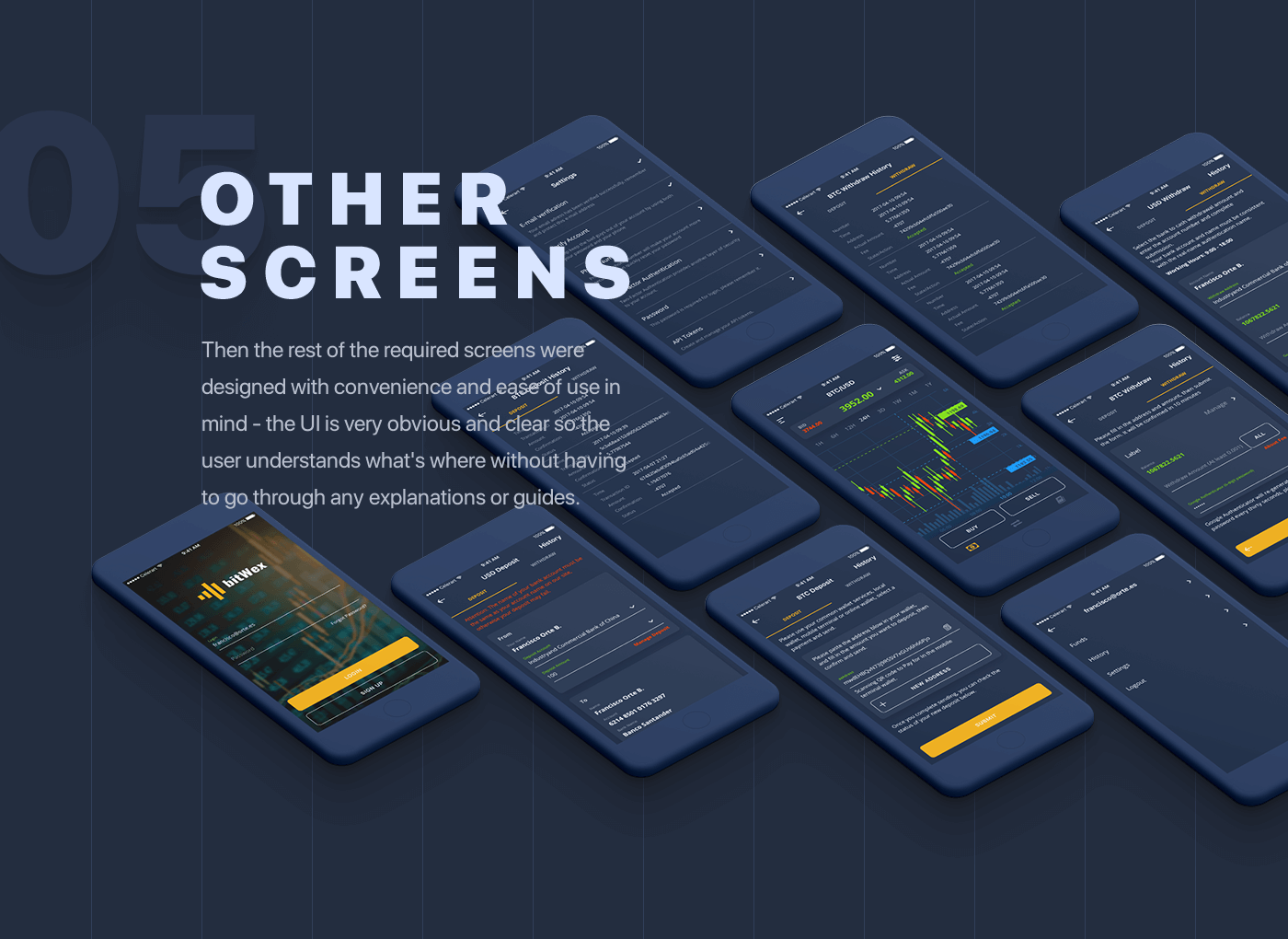 app cryptocurrency bitcoin ethereum trading app design UI ux user experience ios