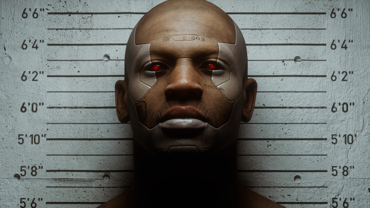 3D animation  cinematography city dark Dystopia Film   Moody robot Scifi