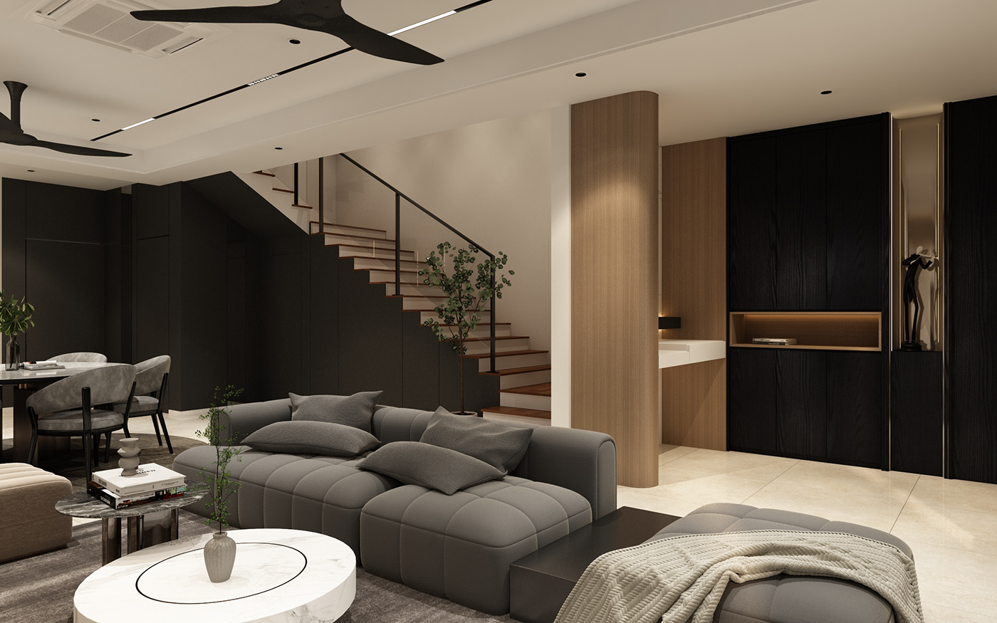 resdential interior design  Interior 3ds max vray modern architecture visualization 3D Render