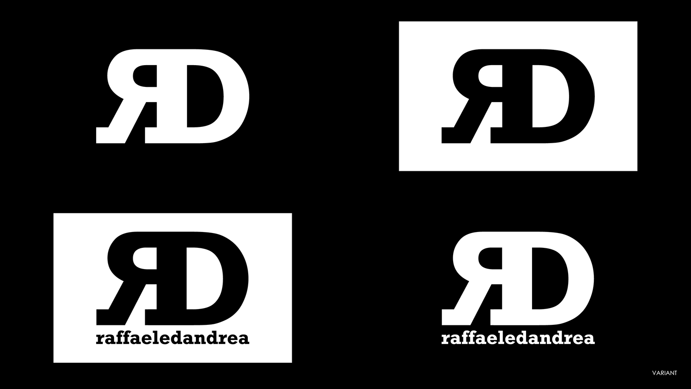 brand branding  personal branding logo Logotype black White black and white minimal raffaele d'andrea