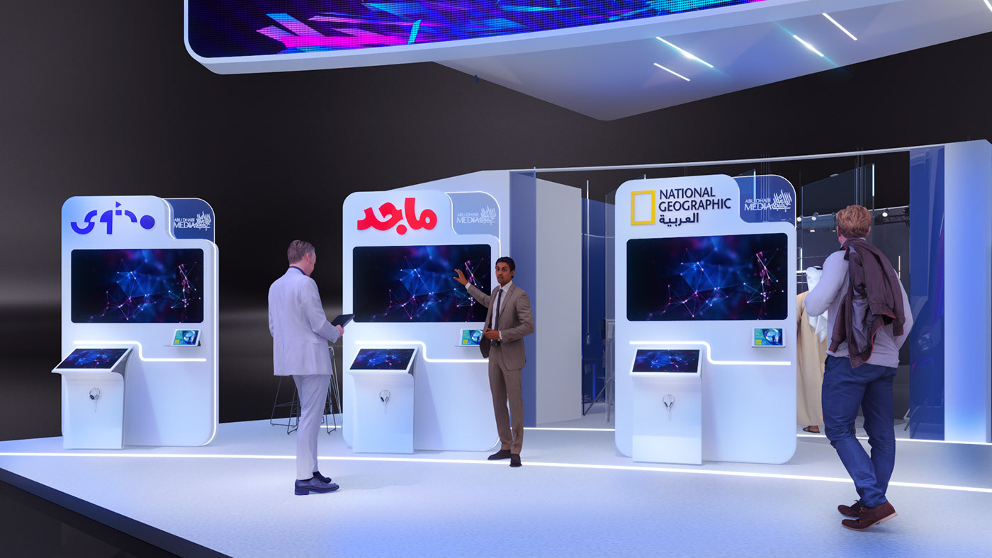 3D Abu Dhabi Abu Dhabi Media bahaa2 booth dubai Exhibition  Stand visualization Bahaa eldin Mohamed