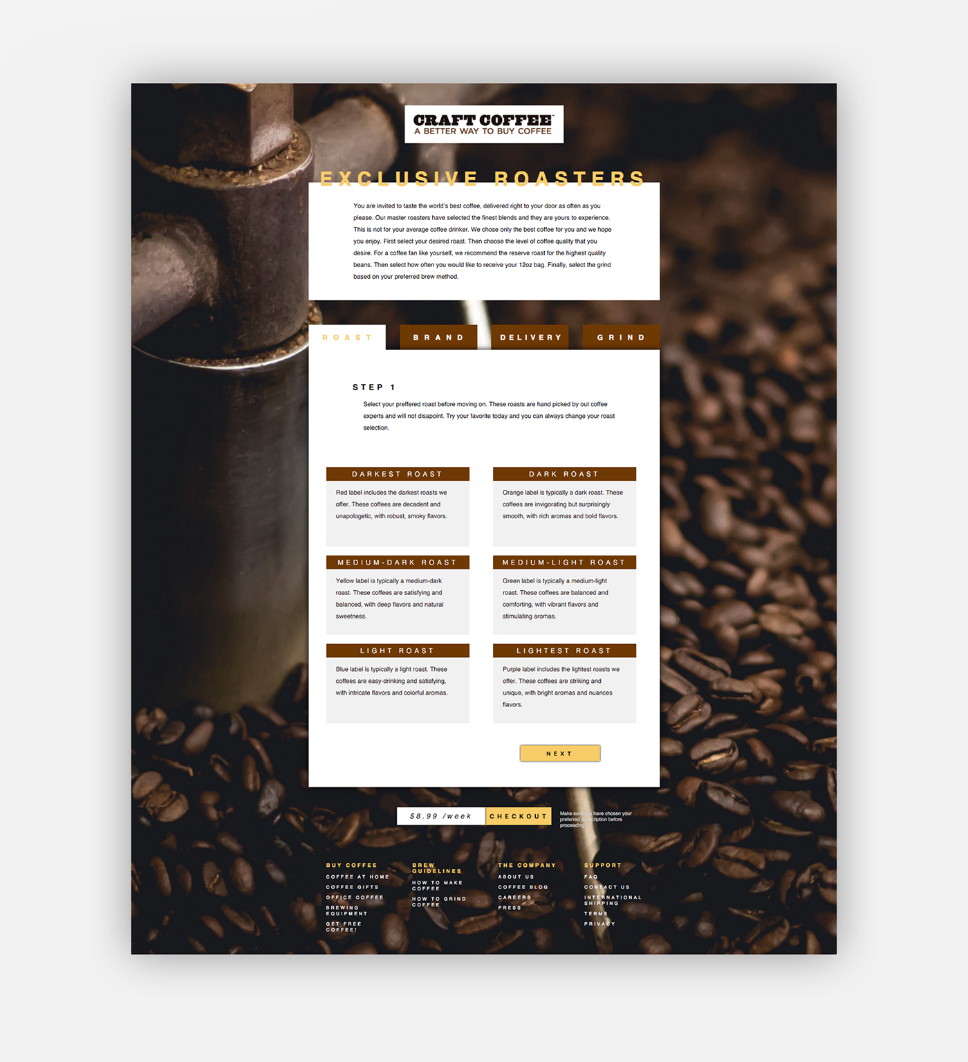 Adobe Portfolio Website Coffee JavaScript HTML css user interface interactive designer subscription mac Order coffee shop