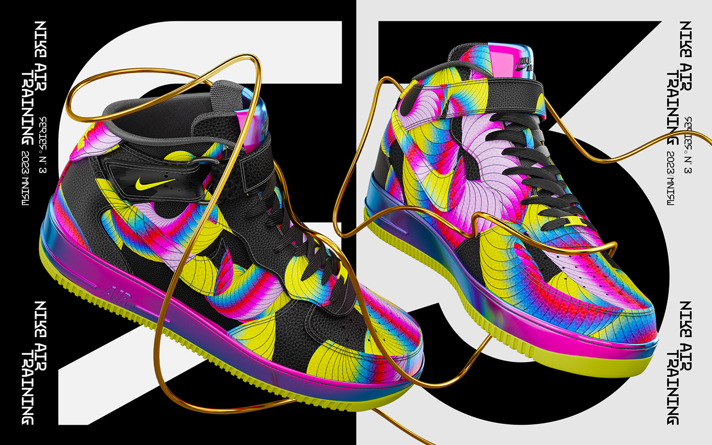 Graphic design and 3d art for a Nike Air project