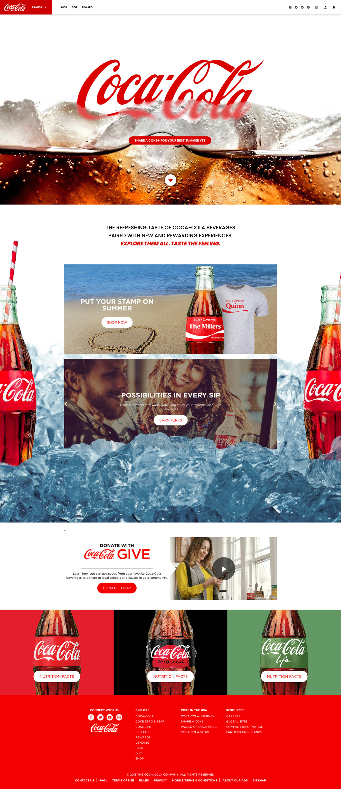 Coca-Cola Website Design Interaction design  Website Refresh