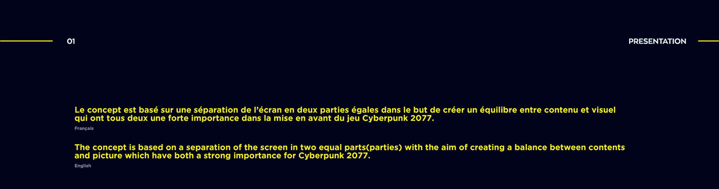 cyberpunk 2077 Webdesign game night rework cyber punk UX UI graphic design  identity