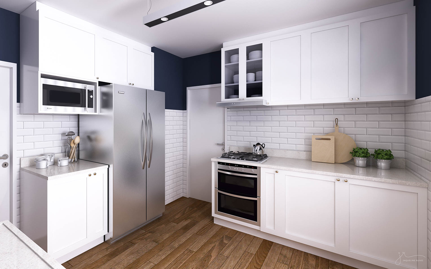 kitchen Scandinavian 3D model Render minimalistic