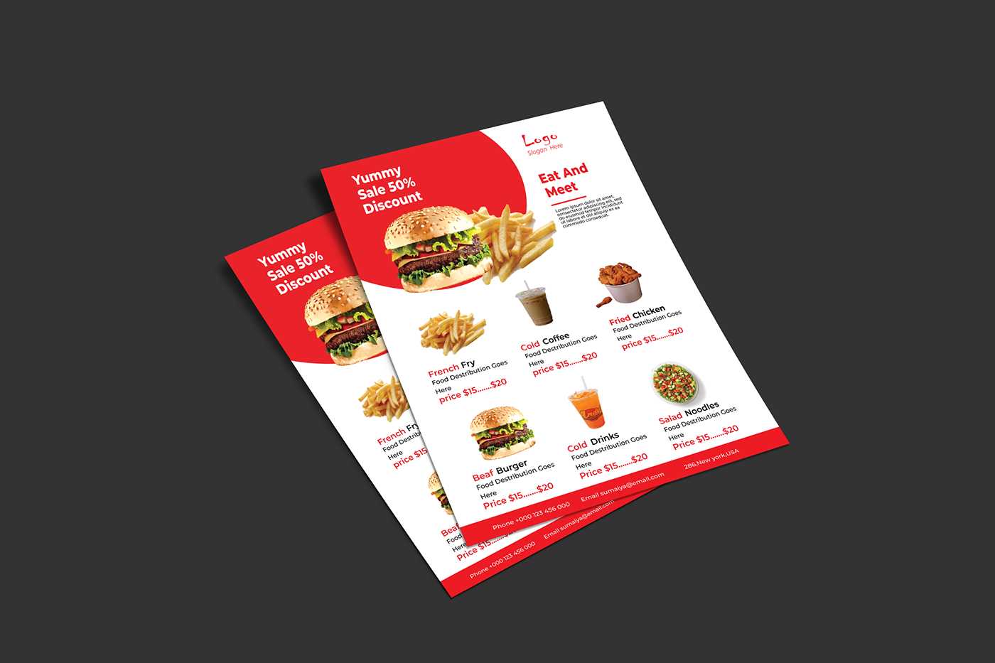 branding  flyer food promotional print design  Promotional restaurant restaurant flyer
