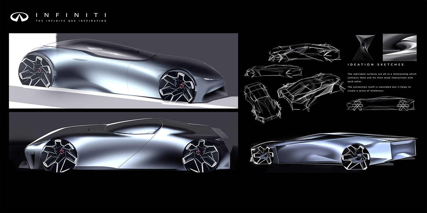 car design car sketch concept car Inifiniti q60 Render sponsored sports car