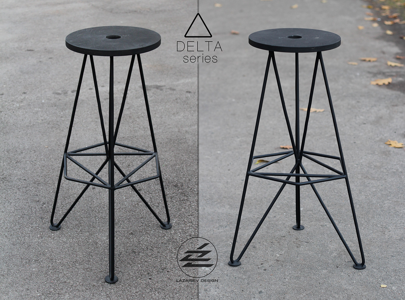 metal rods metal stool bar stool Lazariev design Delta