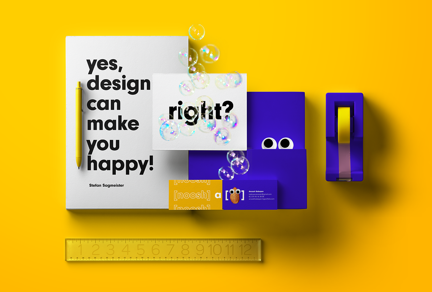 branding  personal identity colorful design eyes yellow blue creative
