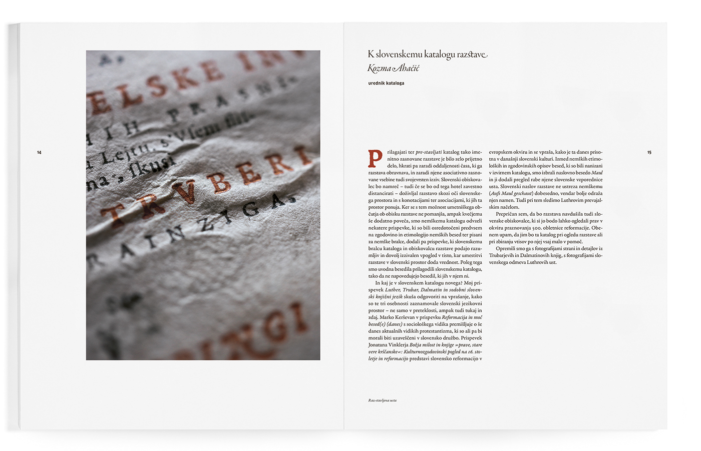 letterpress Typeface face portrait woodtype Luther Catalogue Exhibition  jacket cover