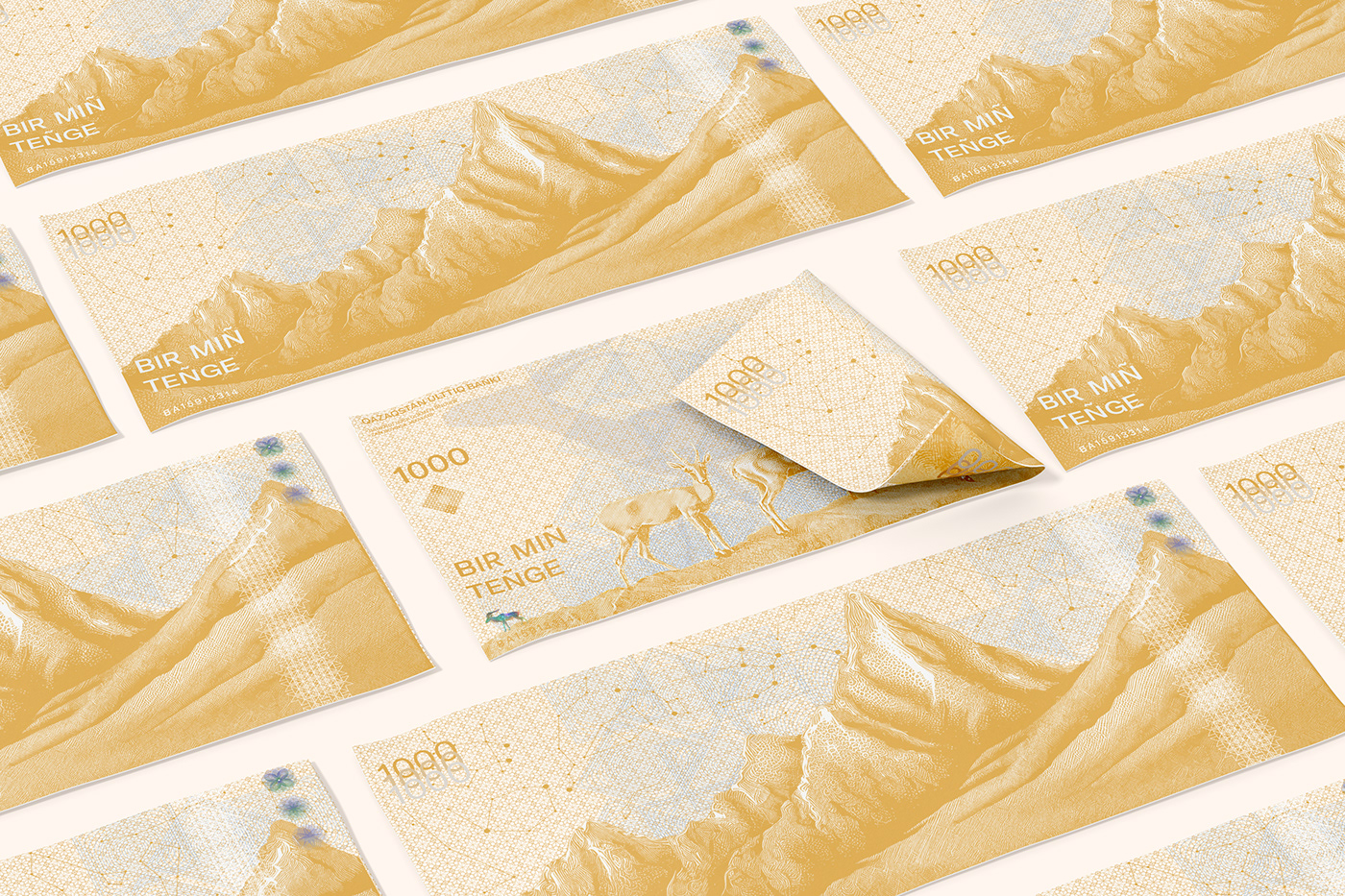 Banknote kazakhstan banknotes currency money design currency design design concept banknote design Nature ILLUSTRATION 