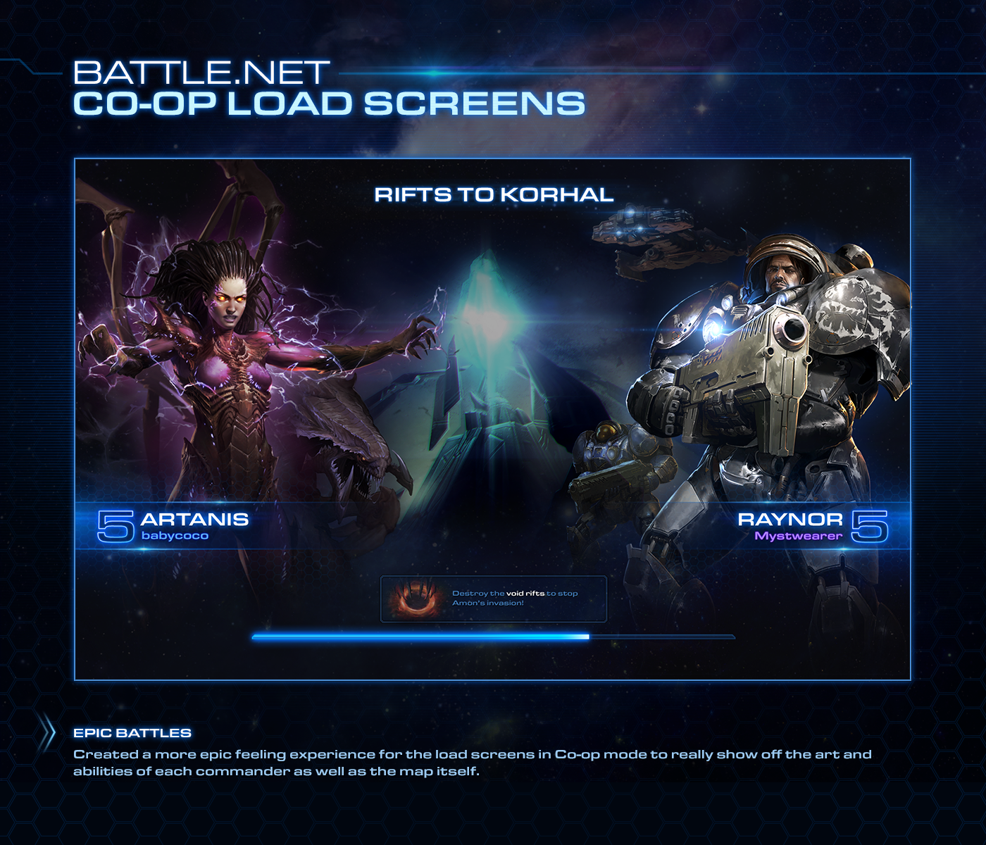starcraft StarCraft II Blizzard UI photoshop ui design Game Art LOTV Void