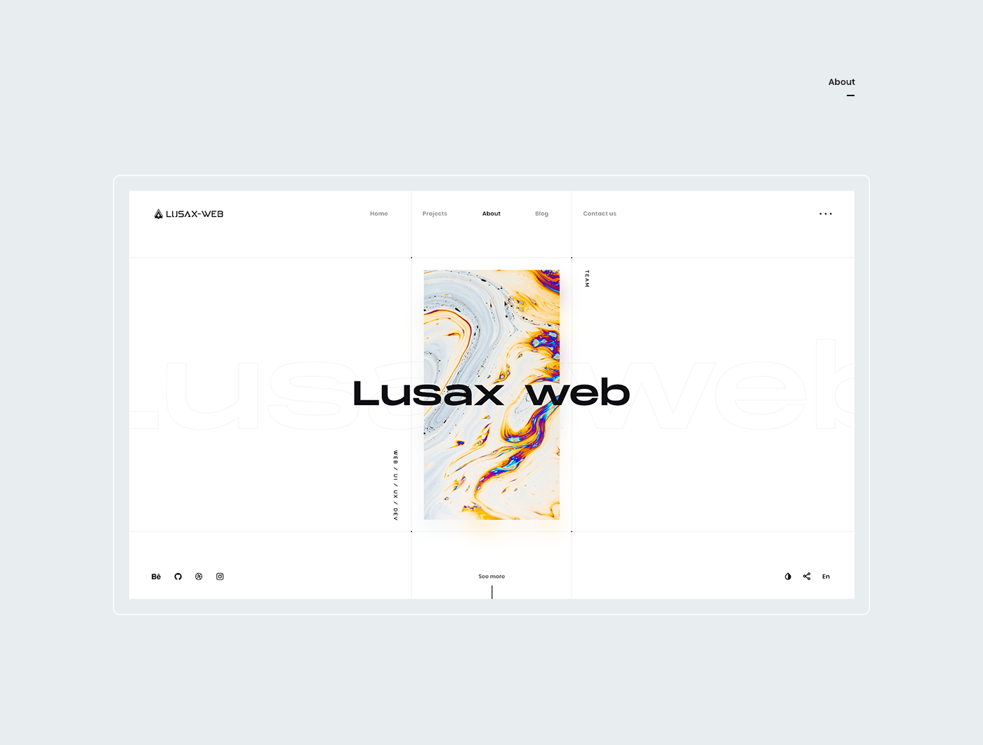 Website minimal motion typography   flat desktop UI ux grid Web