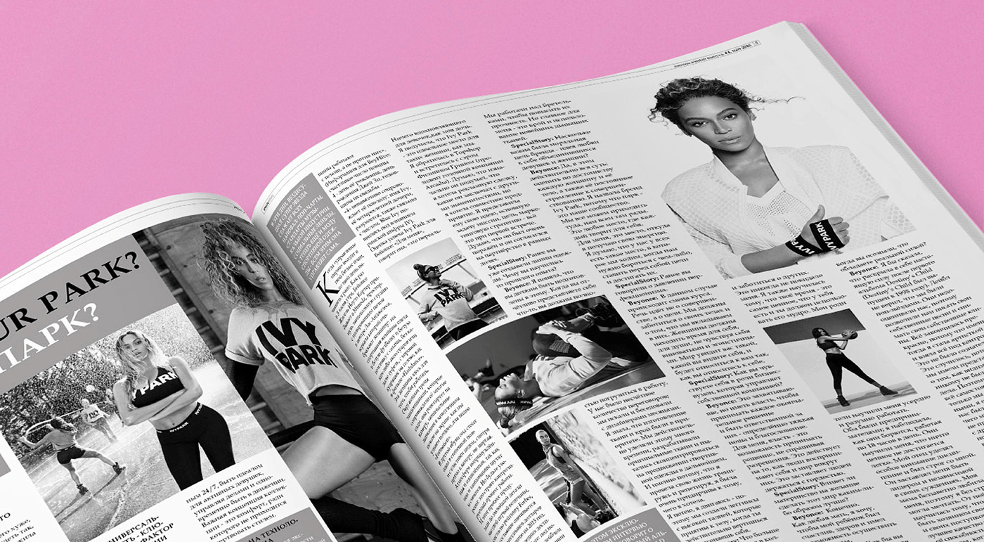 editorial typography   Layout Beyonce newspaper lemonade IVYPARK pink poster infographics