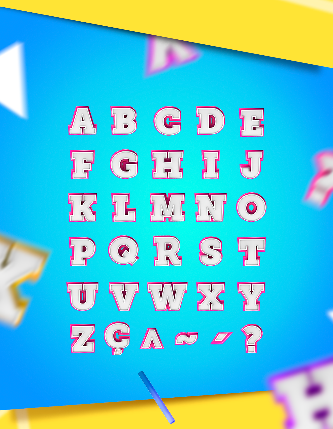 freebies type 3D download free font Mockup alphabet Type 3D