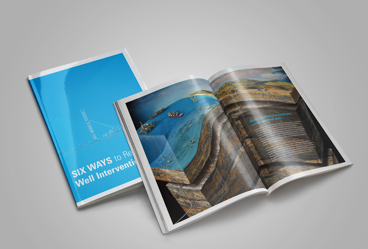 brochure graphic design  print art direction  ILLUSTRATION  OIL AND GAS publication