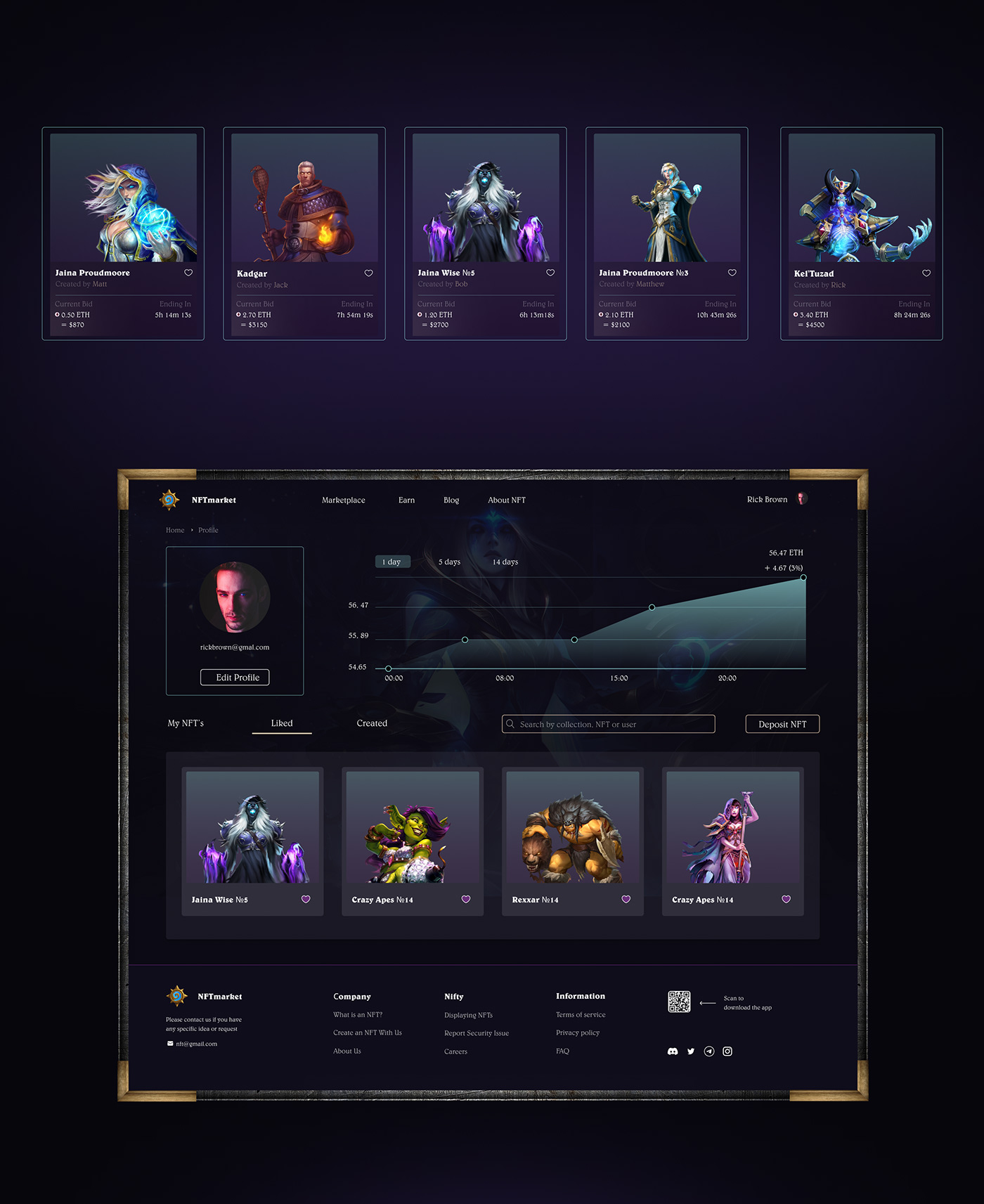 Blizzard concept crypto game Hearthstone Interface Marketplace UI ux warcraft