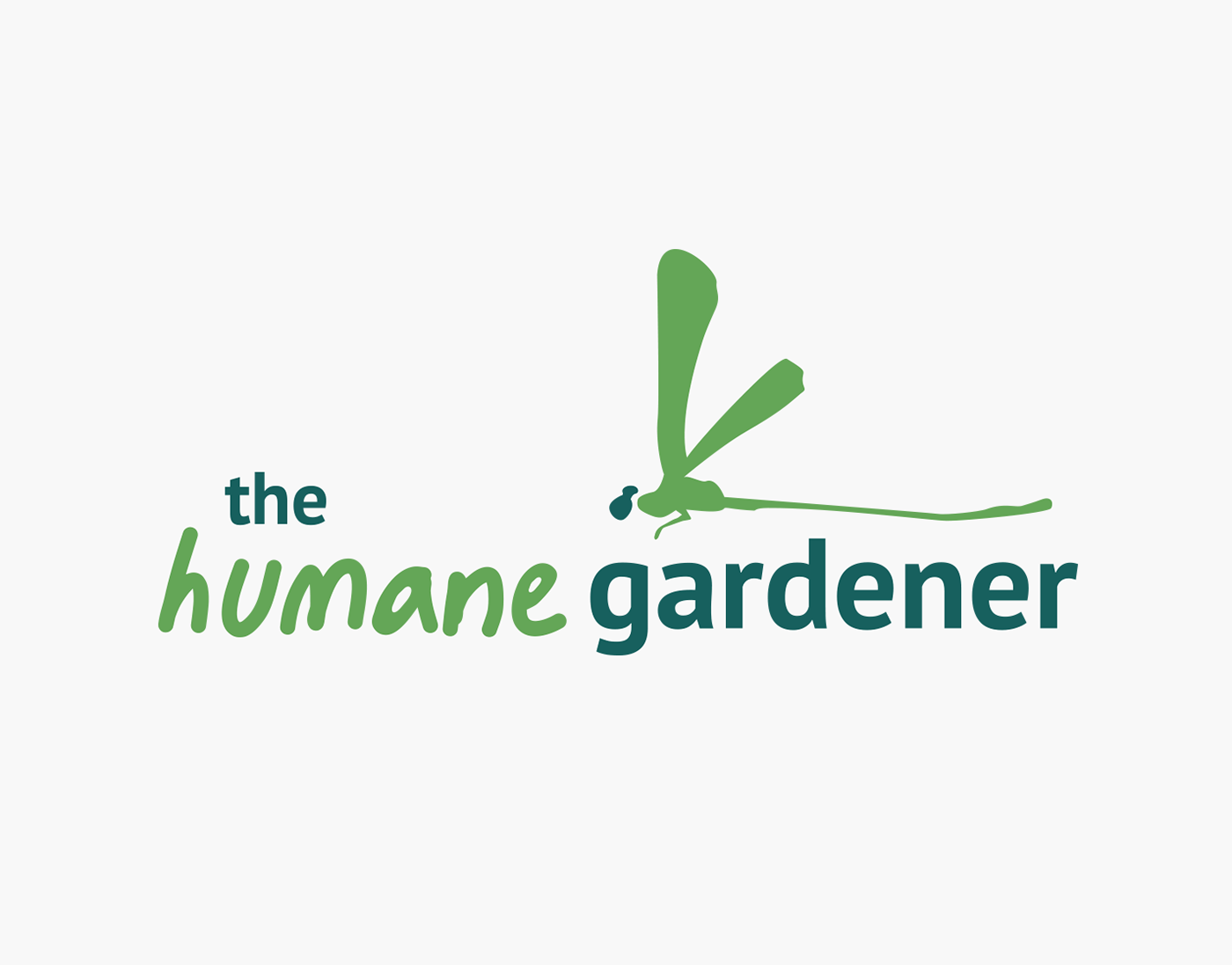 Logo Design humane gardener ILLUSTRATION  dragonfly branding 