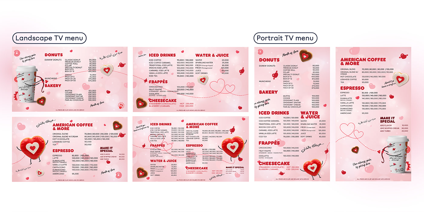 valentine campaign Dunkin Donuts Donuts dunkin Coffee Advertising  Graphic Designer brand identity