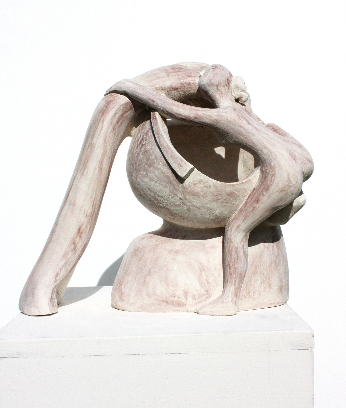 conceptual modern clay sculpture ceramic bust woman man relation couple love ceramic art