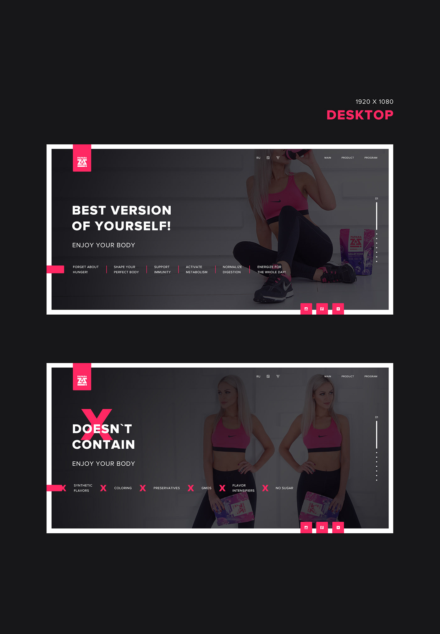 UI ux mobile motion package Web sport Health Fruit Interface