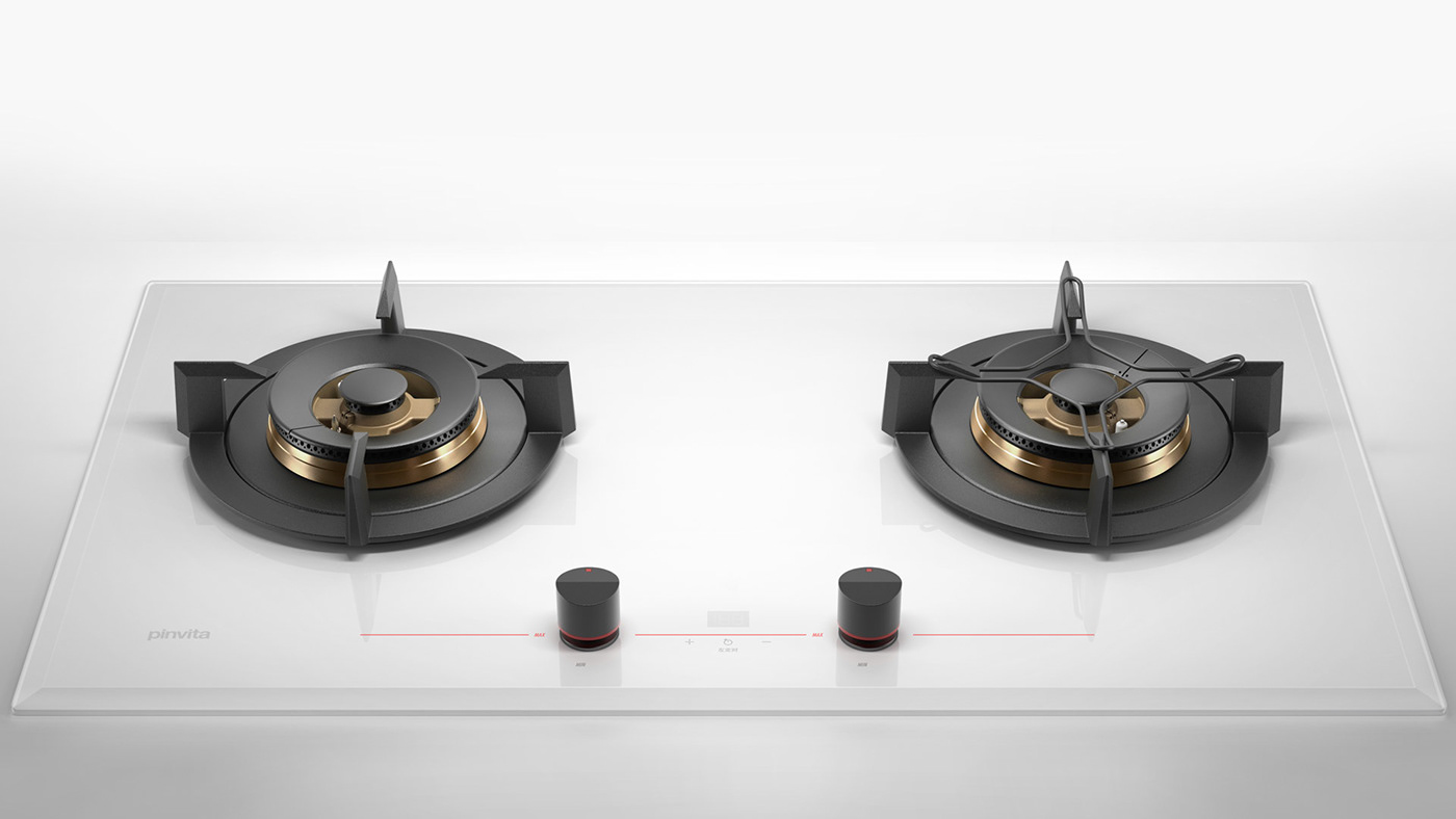 3d modeling Cooktop design gas hob industrial design  kitchen appliances rendering Solidworks visualization