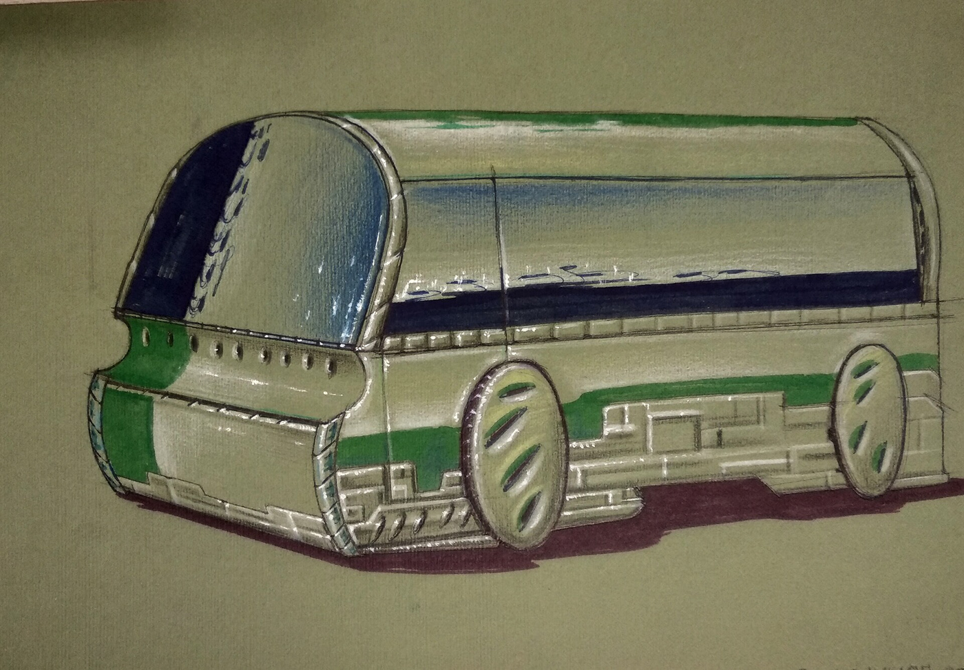 concept art Vehicle sci-fi bus 3D CGI Matte Painting Creative Retouching car key visual