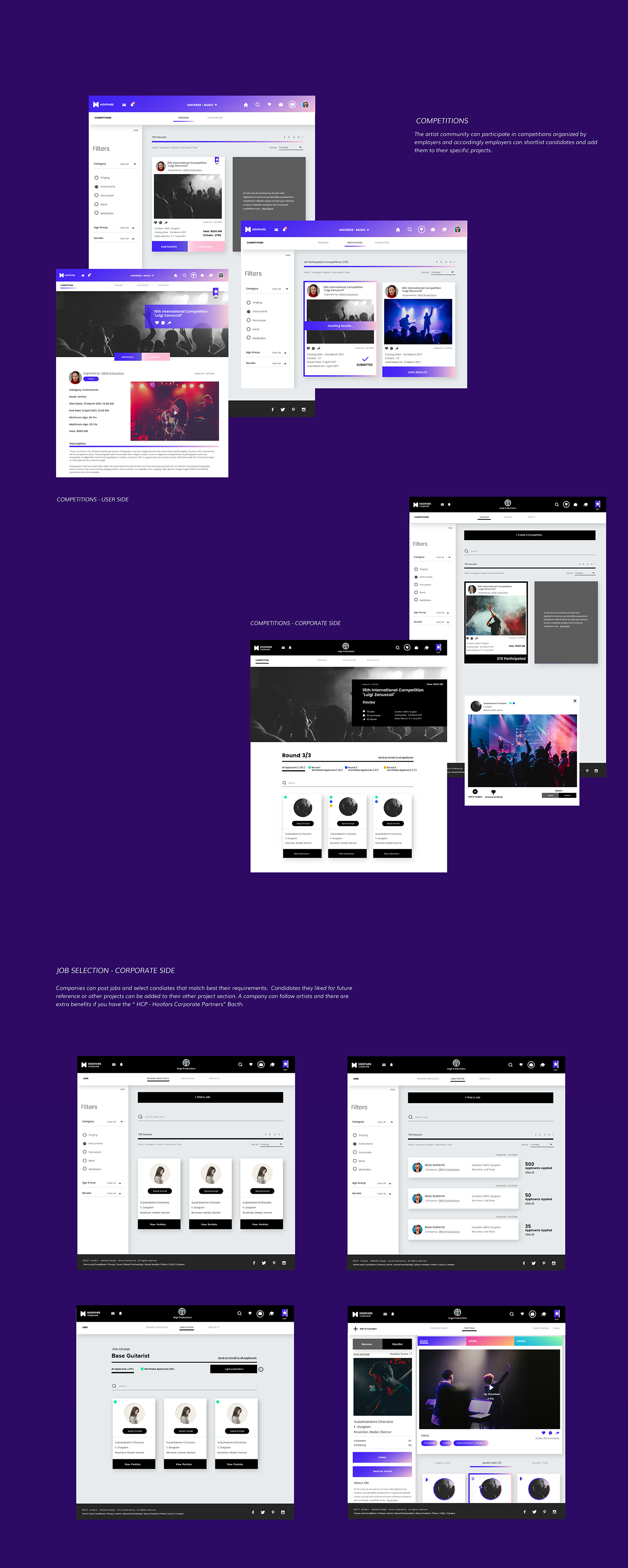 portfolio Website job model musician DANCE   design UI/UX artist adobeawards
