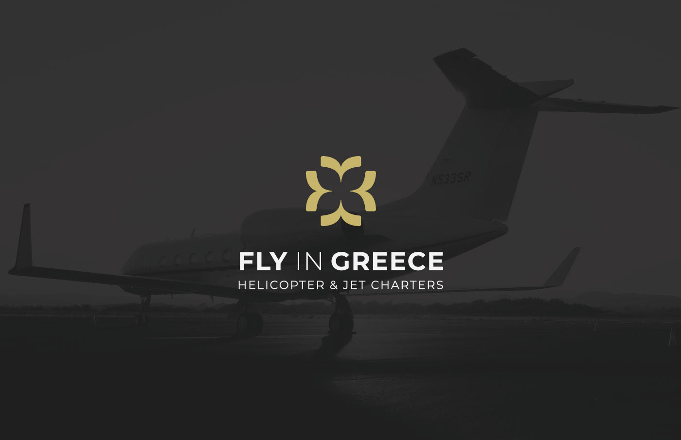 aviation branding  Greece helicopter Jet logo luxury vacation