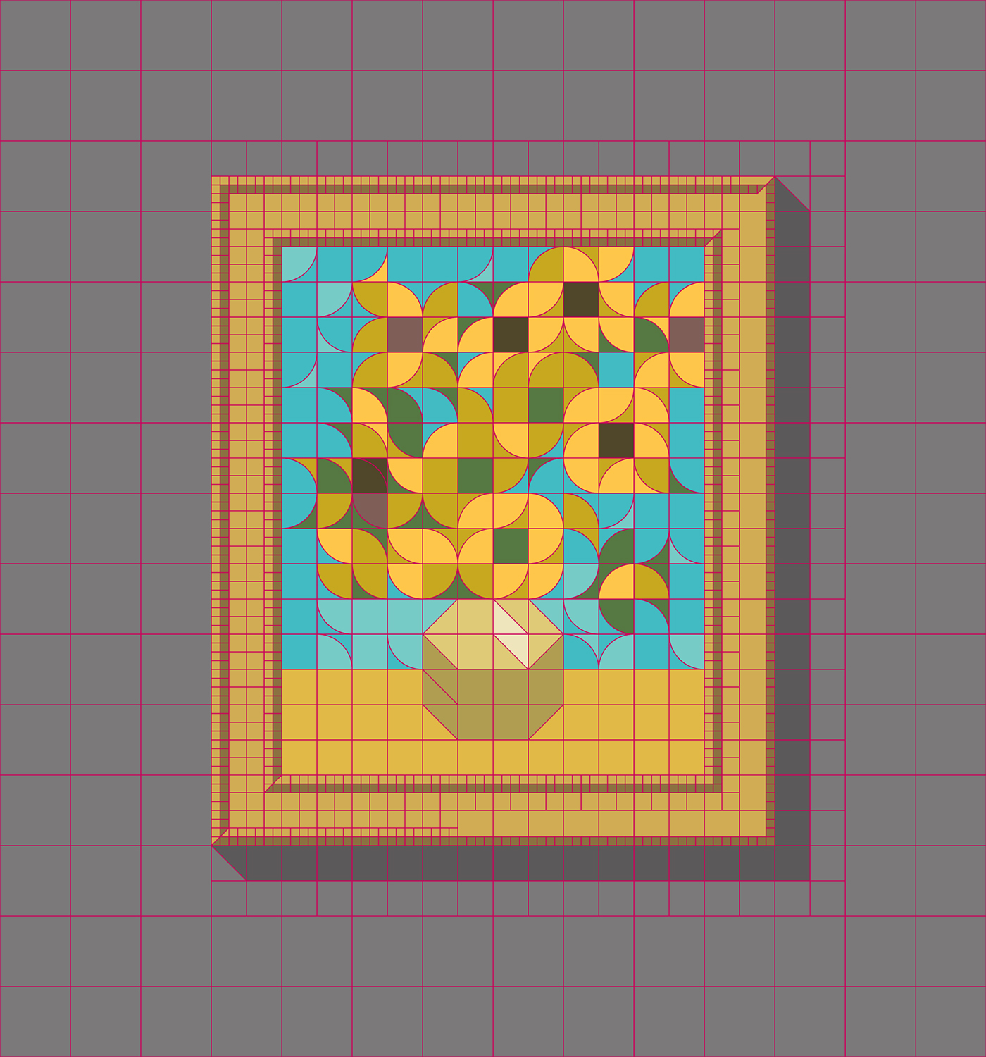 geometry masterpiece grid FINEART Gogh Sunflowers