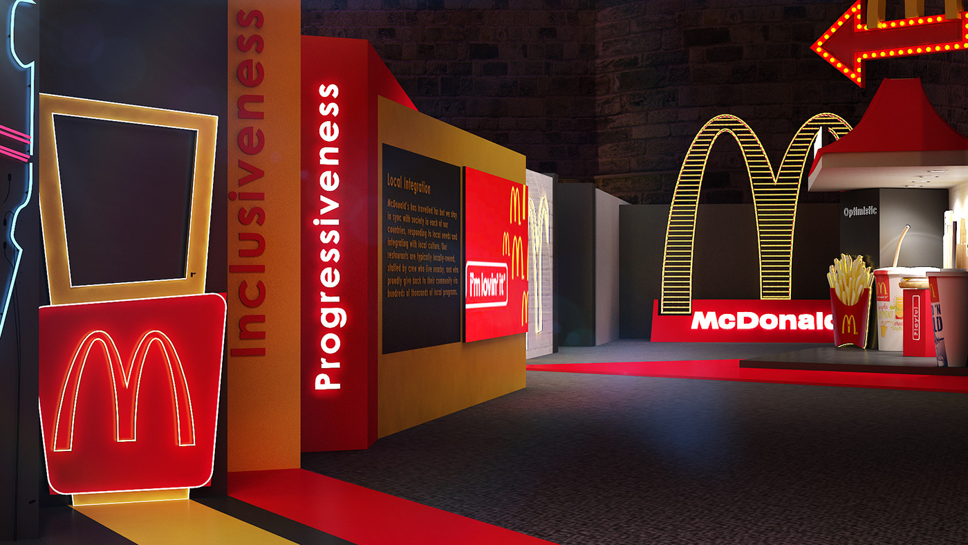 Event mcdonald's 25 anniversary creative concept neon cairo saladin citadel branding  design