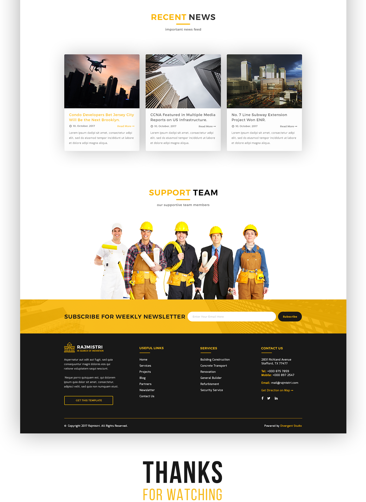 architecture construction builder company Bootstrap 4 minimal landing page Interface Web Design  business adobeawards