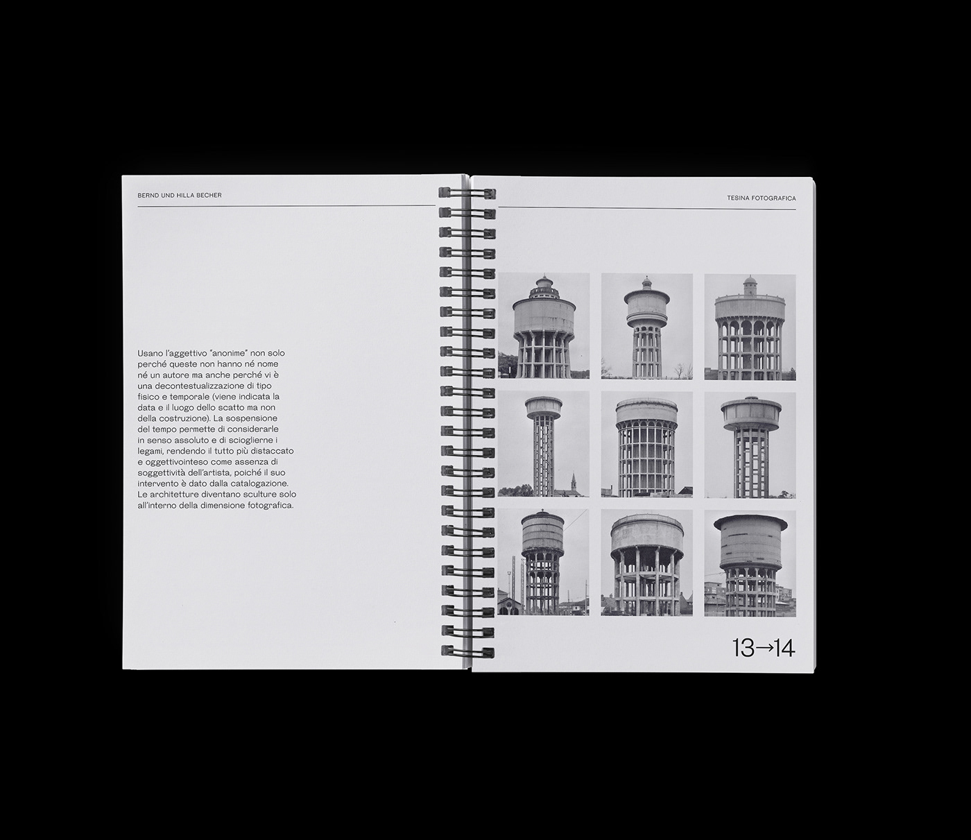 Becher book design Brutalist editorial design  Photography  Booklet typography   grid Layout polimi