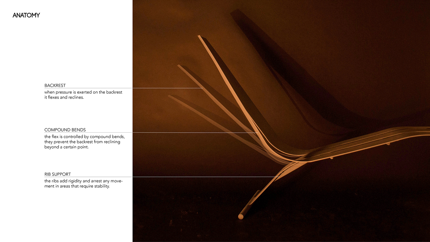 Adobe Portfolio chair aero lounge airport steel chaise flex metal lines strips sleek furniture design product