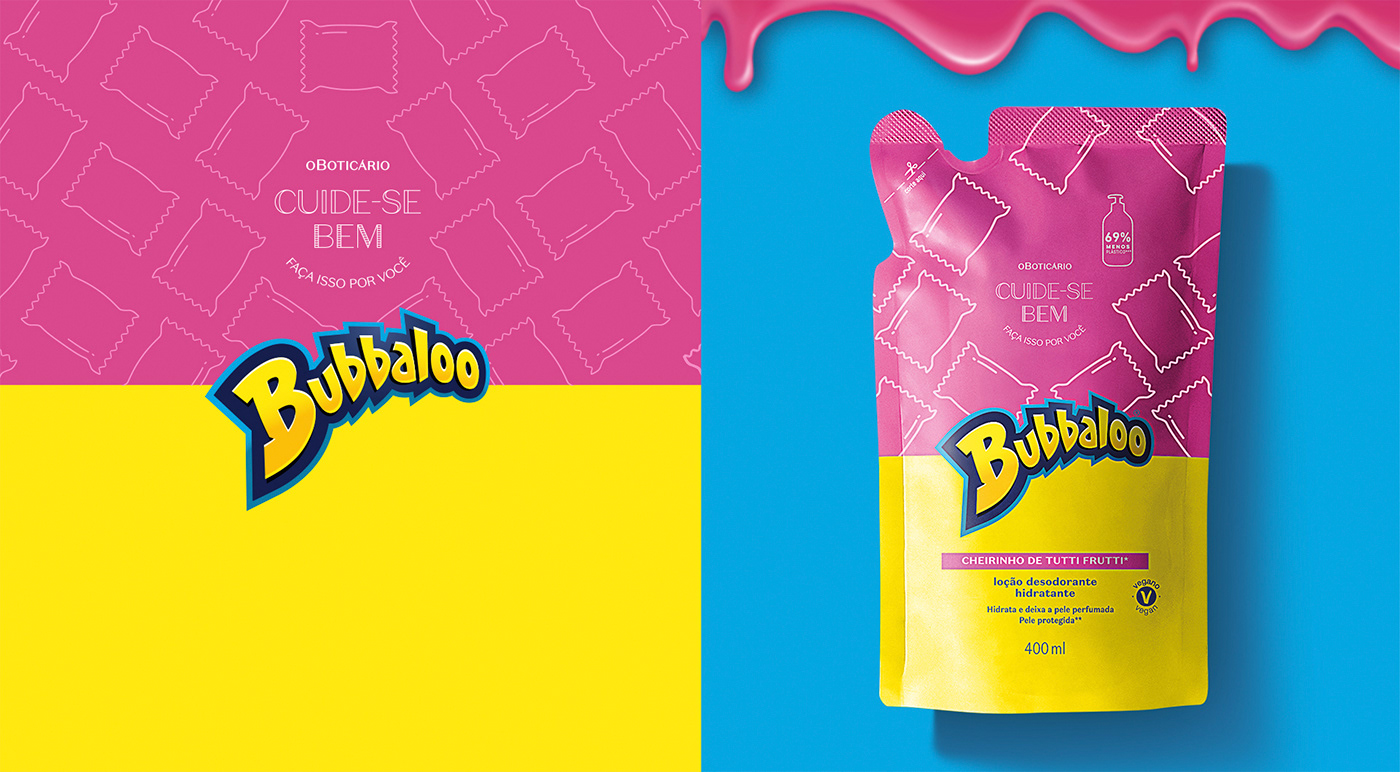 beauty bubbaloo bubble bubble gum Chicle cream gum Label package pink