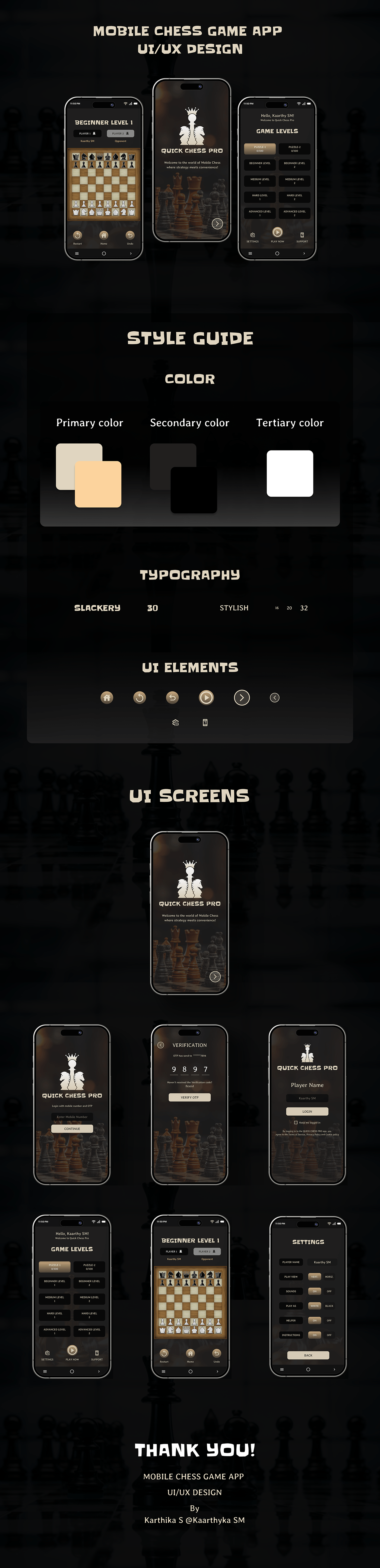 chess game ui user interface user experience app design Games UI Attractive ui/ux Chess game UI/UX Kaarthyka SM Mobile chess UI UI/UX