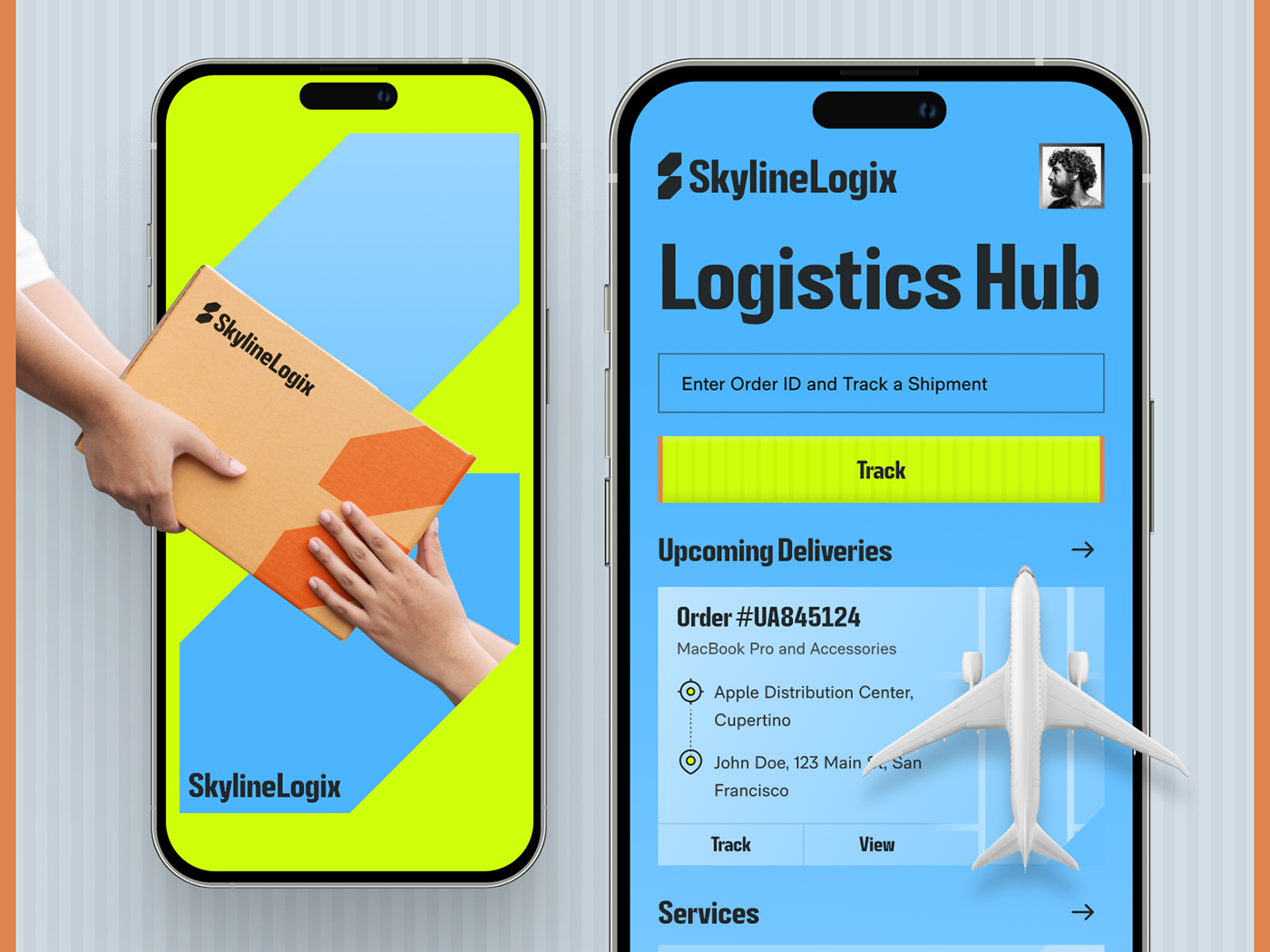 mobile app tracking courier progress status Logistics search tabbar trending design