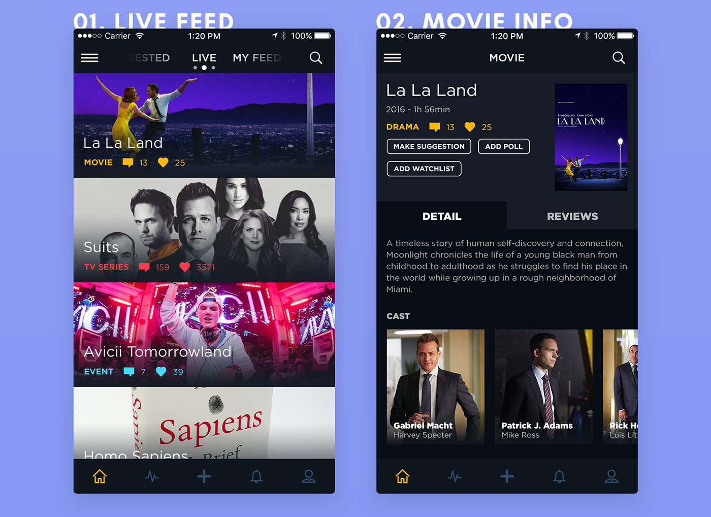 UI ux movie book poll notification profile pop-up movie app app