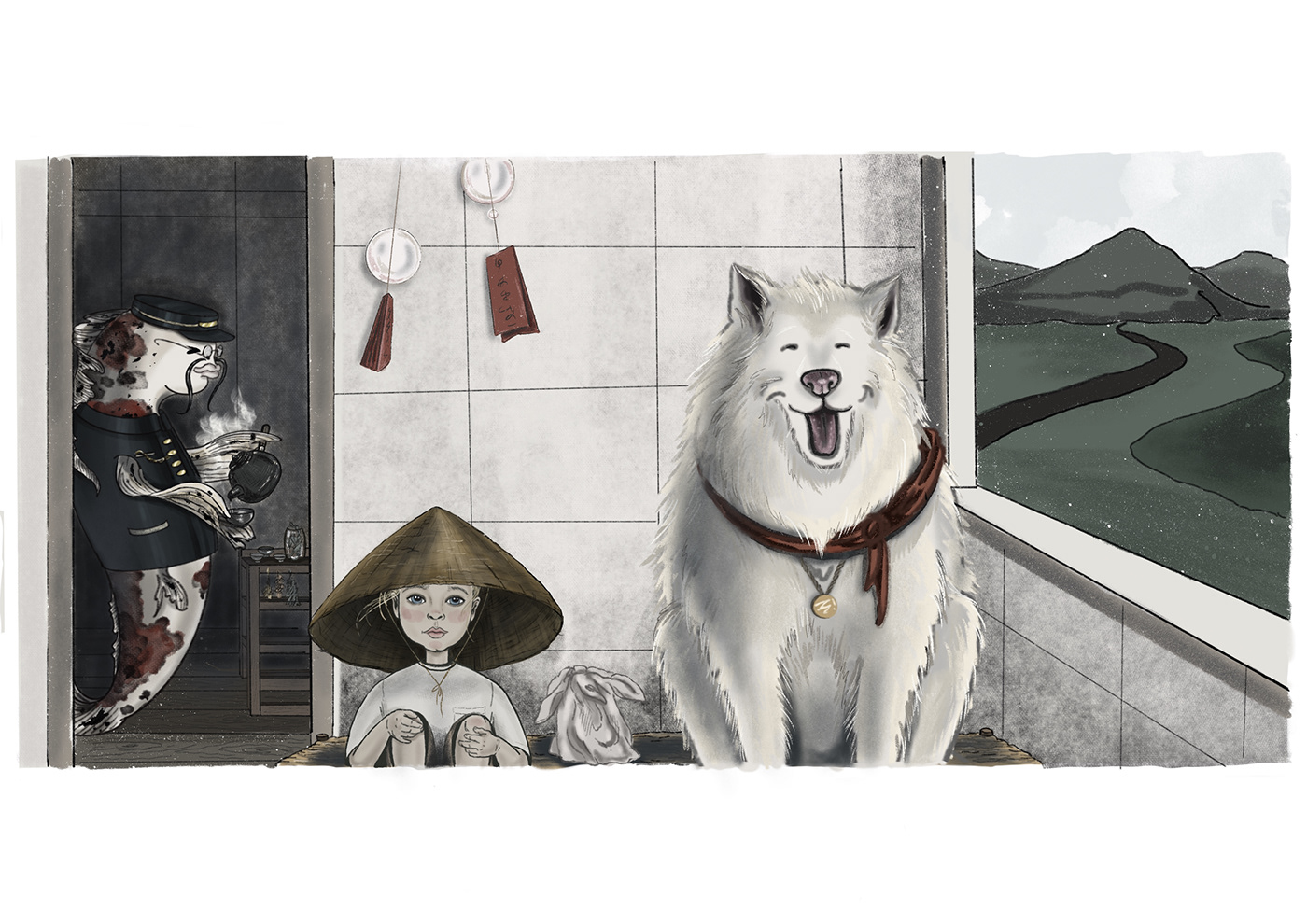 Балу детская книжка Лея маламут путешествие японский поезд book japanese journey kids book Picture story train