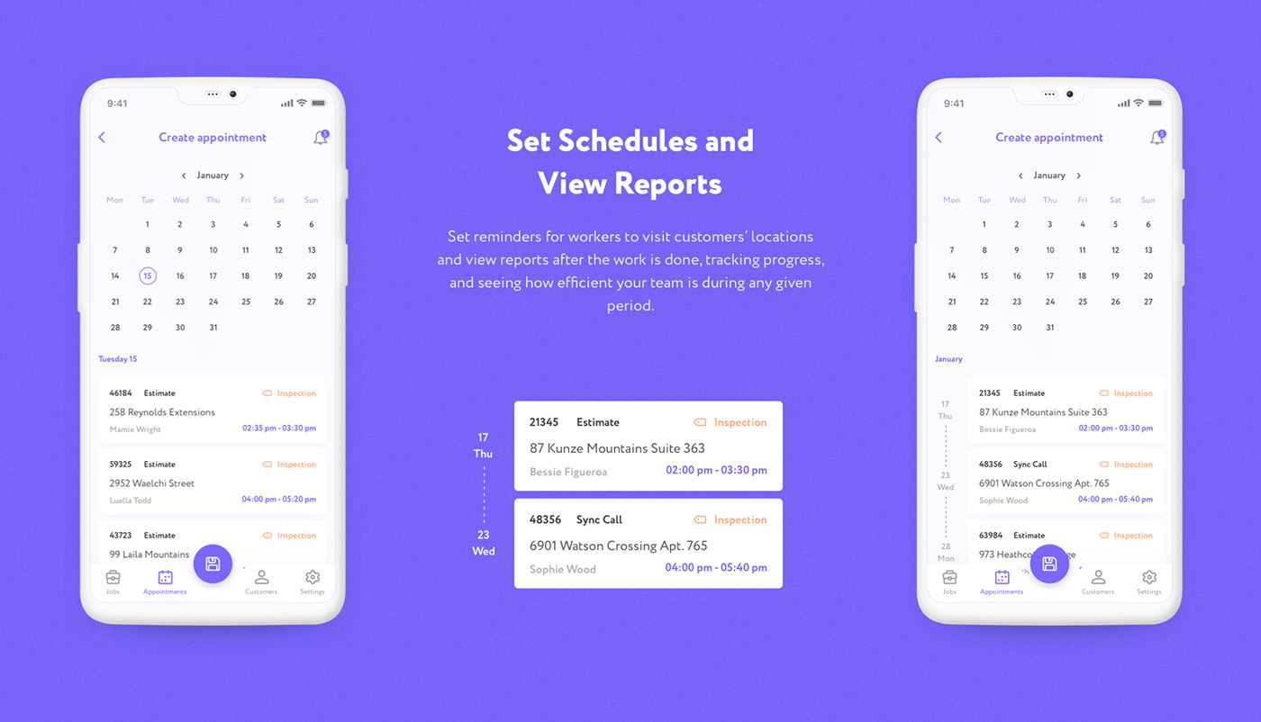UI ux iphone app schedule Appointment Mockup motion animation 