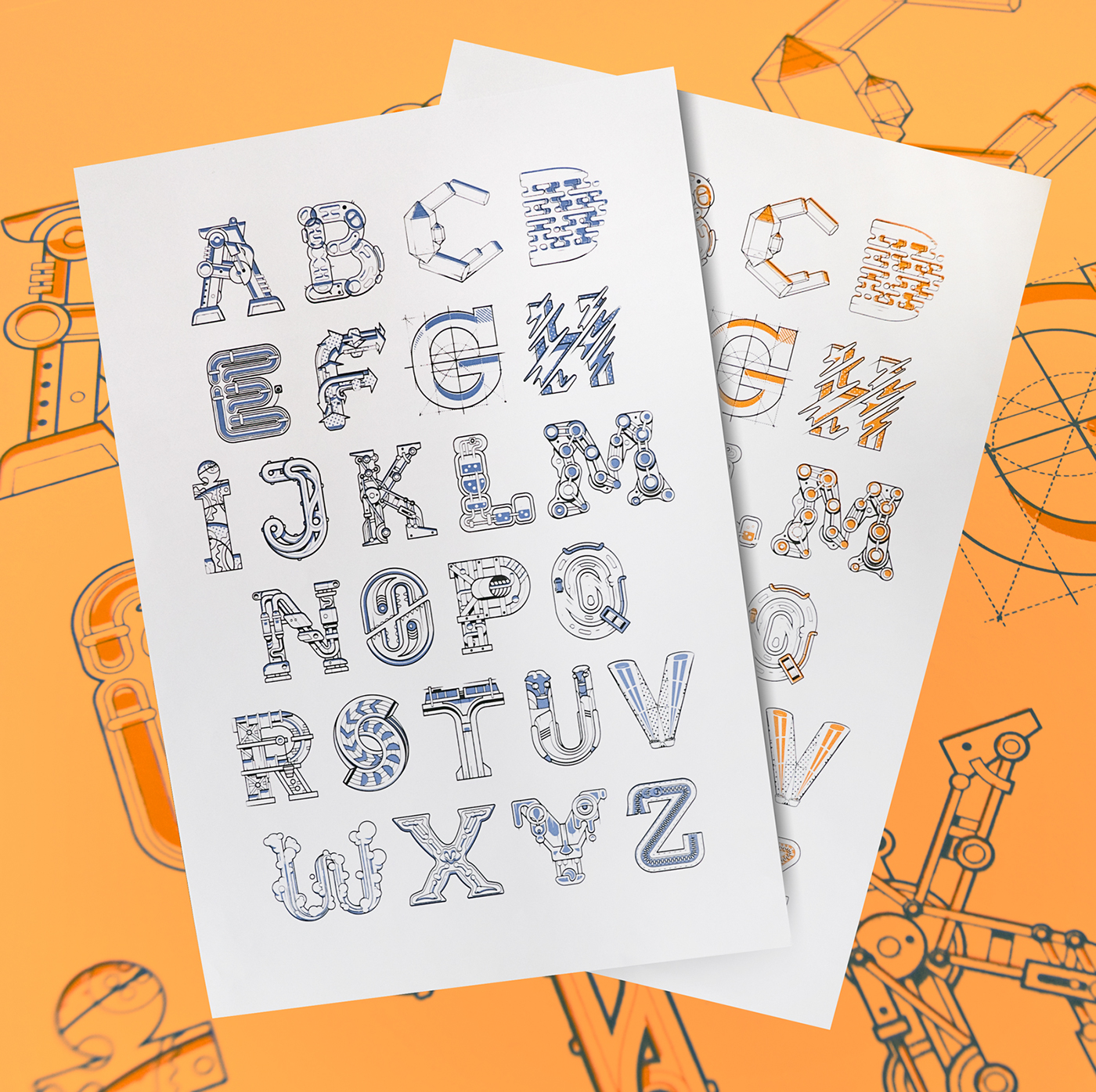 Typeface letters alphabet vector vintage print screenprint poster paint tombre headead halftone pattern