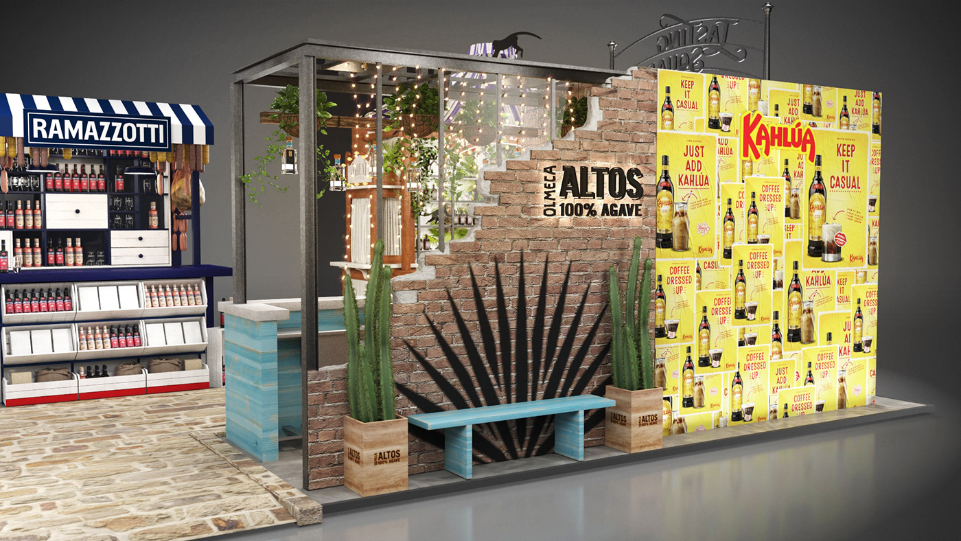 3D altos beverage estand Exhibition  Fair faira Kahlua MALIBU Stand