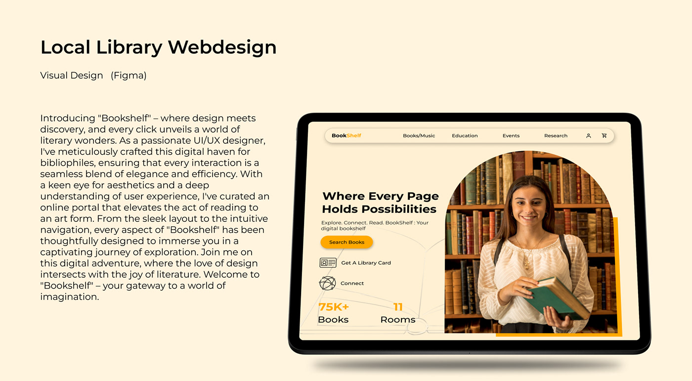 Web Design  Figma landing page Website library Reading Education UI/UX
