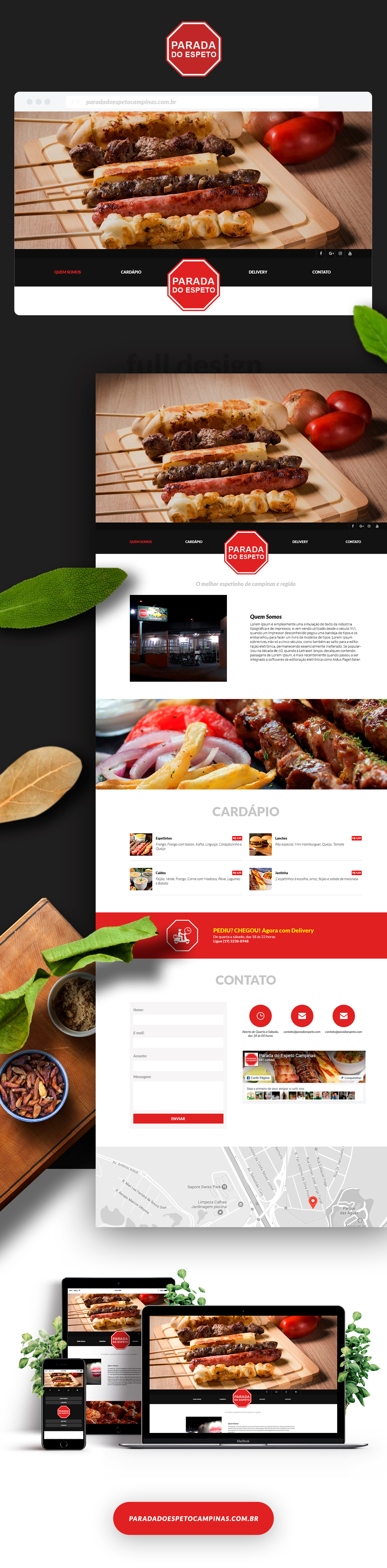 Website restaurant barbecue Layout Food  wordpress parada espeto campinas