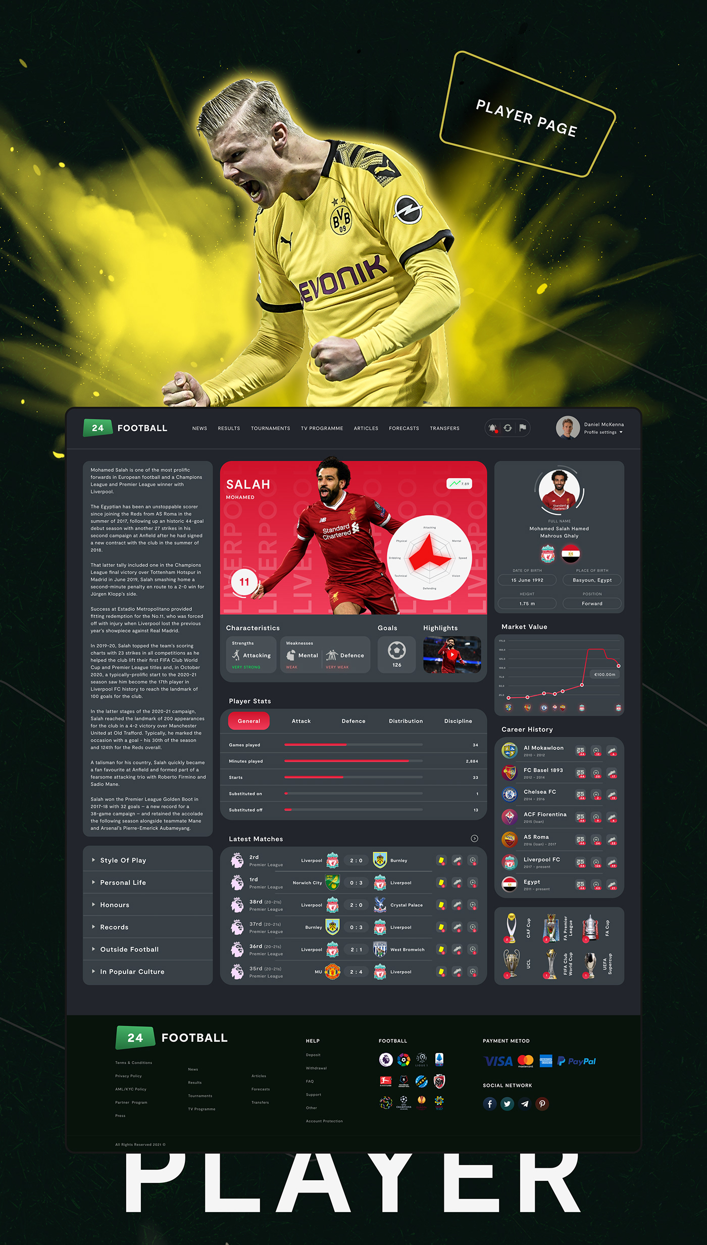 bets dark FIFA Figma football match soccer sports UI/UX Web Design 