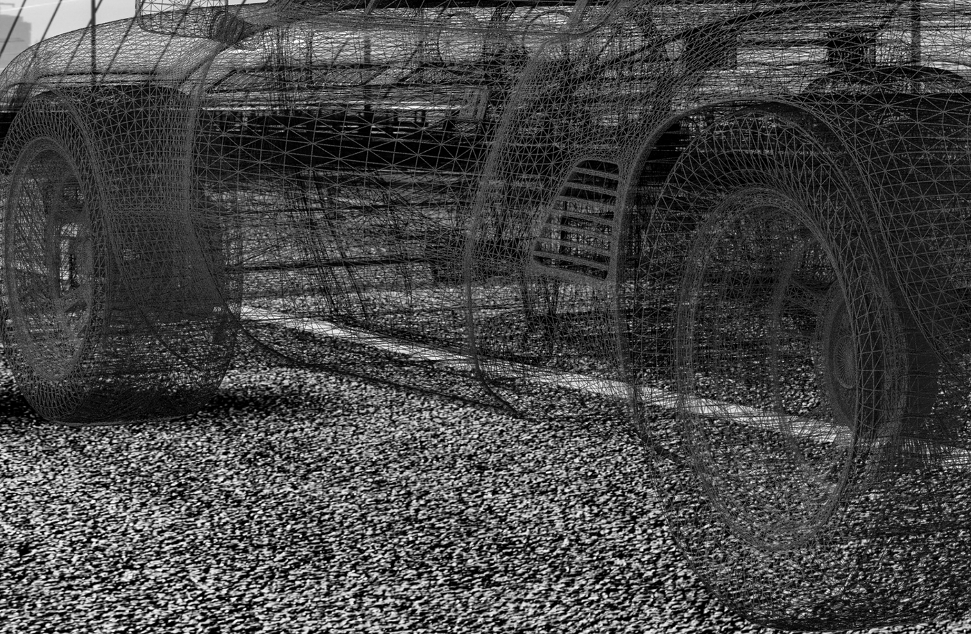 retrowave pantera car Retro future techno CGI 3D