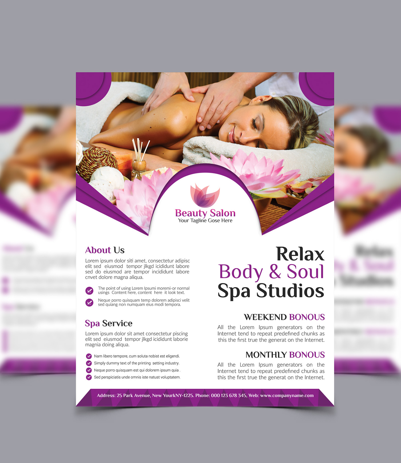 beauty flyer beauty salon flyer beauty spa flyer body massage business circle clean