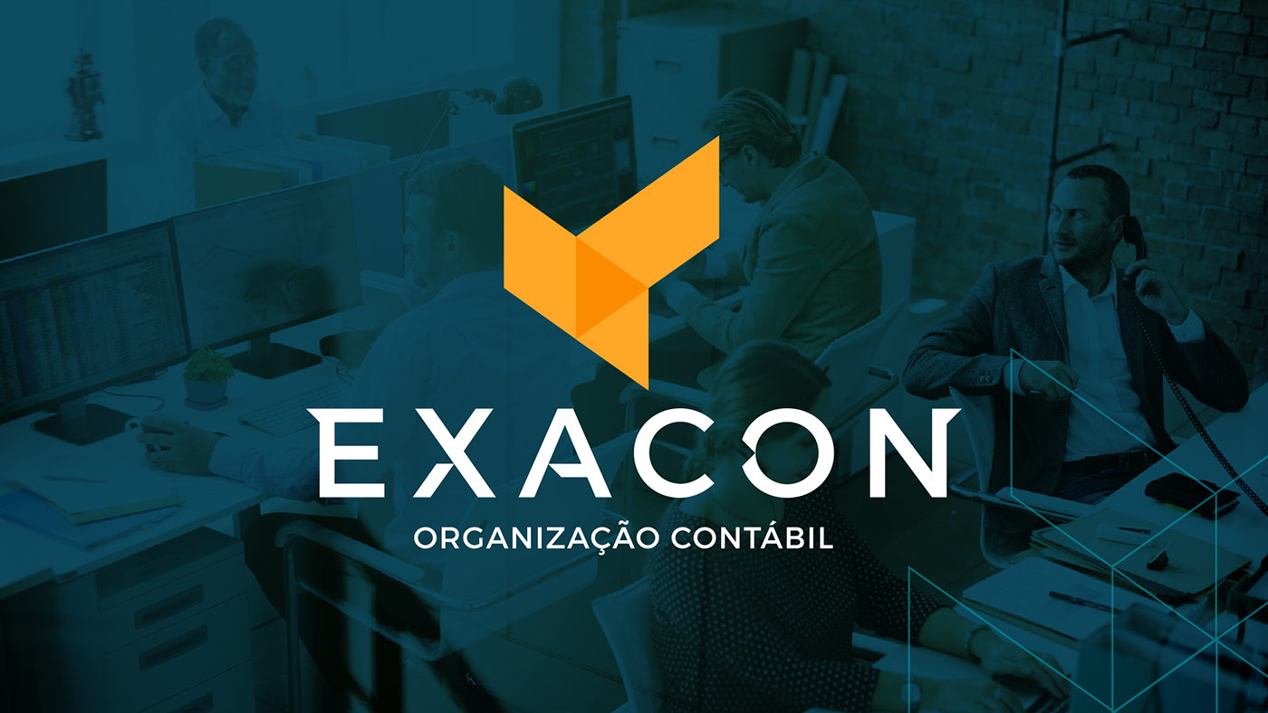 exacon contabilidade accounting Office brand logo graphicdesign typography   design